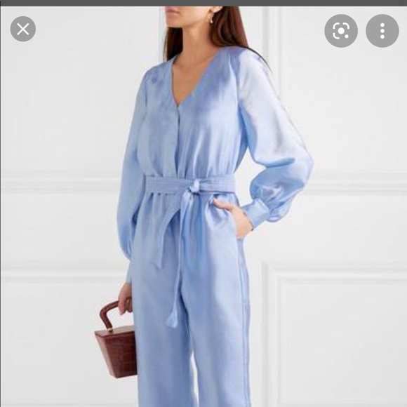 Women's Blue Trinity Belted Jumpsuit - Picture 3 of 4
